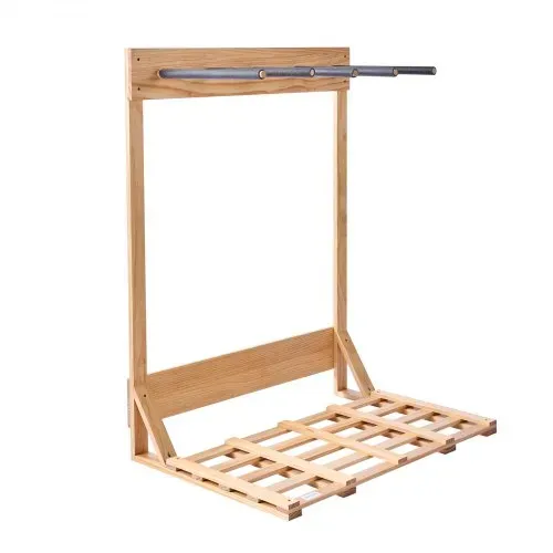 VEVOR vertikaler Surfbrettständer 4-stufiges Surfbrettregal aus Holz zur Aufbewahrung & Präsentation, freistehender Boardständer-Organizer Surfbretthalter Rack für Wakeboard Snowboard Skier – Bild 8