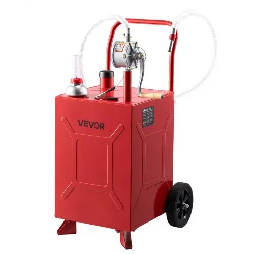 VEVOR 75,7L Kraftstofftrolley Mobile Tankanlage mit Manueller Pumpe Rot, Tragbarer Kraftstoffbehälter für Auto Rasenmäher Boot, Mit 2 Rollen & Ölstandsanzeige, Für Benzin & Diesel, Kohlenstoffstahl – Bild 8