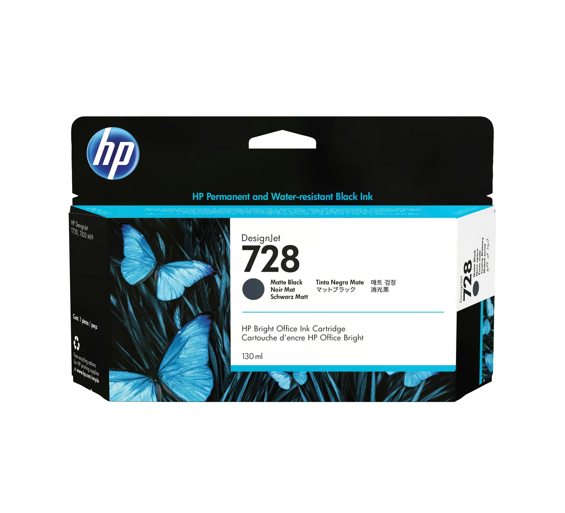 HP 728 Mattschwarz DesignJet-Tintenpatrone, 130 ml HP 728 Mattschwarz DesignJet-Tintenpatrone, 130 ml