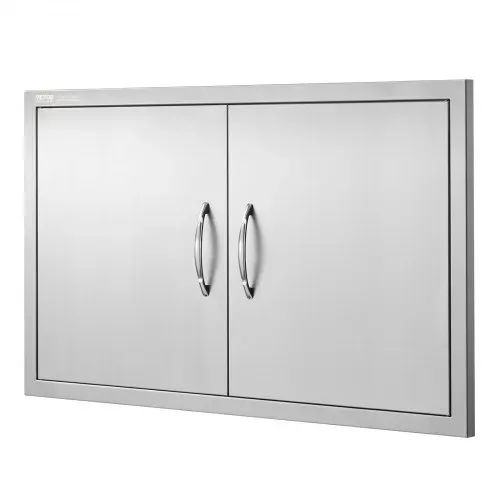 VEVOR Grill-Zugangstür, 915 x 533 x 46 mm, Doppelte Außenküchentür, Flächenbündig Montierte Edelstahltür, Vertikale Wandtür mit Griffen, für Grillinsel, Grillstation, Außenschrank usw. – Bild 9