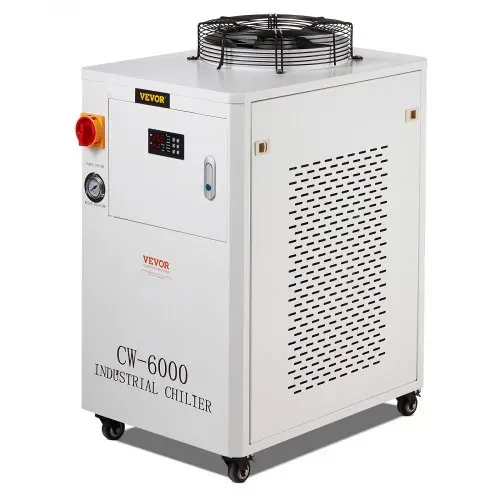 VEVOR Industrieller Wasserkühler, CW6000, 1500 W Wasserkühler-Kühlsystem mit Kompressor, 15 L Wassertankkapazität, 65 L/min max. Durchflussrate, für Kühlmaschine für CO2-Lasergravurmaschinen – Bild 8
