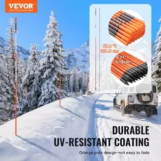 VEVOR 100er-Pack 1219,2 mm Einfahrtsmarkierungen, orangefarbene Schneepflugpfähle, 7,87 mm Fiberglasstab VEVOR 100er-Pack 1219,2 mm Einfahrtsmarkierungen, orangefarbene Schneepflugpfähle, 7,87 mm Fiberglasstab