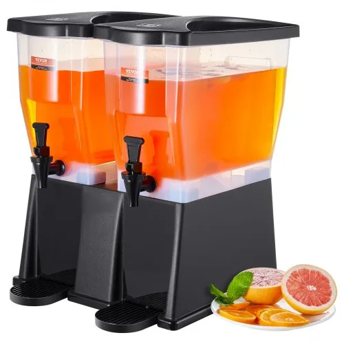 VEVOR Getränkespender, 11 L x 2 Getränkespender für Partys, Saftspender aus Kunststoff mit Standhahndeckel, Eistee-Limonadensaft-Wasserspender, für Restaurants, Hotels, Partys VEVOR Getränkespender, 11 L x 2 Getränkespender für Partys, Saftspender aus Kunststoff mit Standhahndeckel, Eistee-Limonadensaft-Wasserspender, für Restaurants, Hotels, Partys