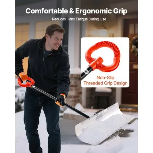 VEVOR Schneeschaufel, 915x1250mm Schneeräumer mit ergonomischem Griff, HDPE-Schaufelblatt, Schneeräumwerkzeug, tragbarer Schneeschieber zum Reinigen von Einfahrten, Treppen und Gehwegen – Bild 3