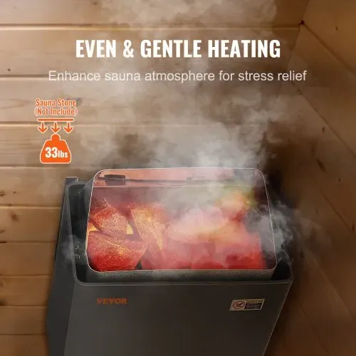 VEVOR Saunaofen, 8 kW, 400 V 3N tragbare Saunaheizung für drinnen & draußen mit 3-Stunden-Timer, digitaler Steuerung für 8–12 m³ großes Zuhause, gewerbliche Nutzung in Hotel-Spa-Duschen, max. 110 °C – Bild 4
