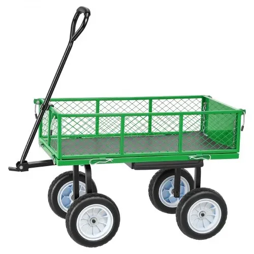 VEVOR Bollerwagen 226,8 kg Tragkraft, Gartenwagen mit Sitz & PU-Rädern, Transportwagen mit Werkzeugablage & Verstellbarem Griff, Gerätewagen für Rasen, Terrasse, Garten & Grünflächen, – Bild 9