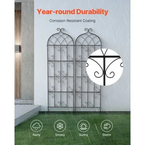 VEVOR Rankhilfe für Kletterpflanzen, 51x180 cm, Kletterhilfe, 2er-Set rostfreies Metallspalier für Gartenblumen, Rankgitter für Rosen, Gurkenstütze, dekoratives Clematis-Spalier für Innenhöfe & Rasen – Bild 3