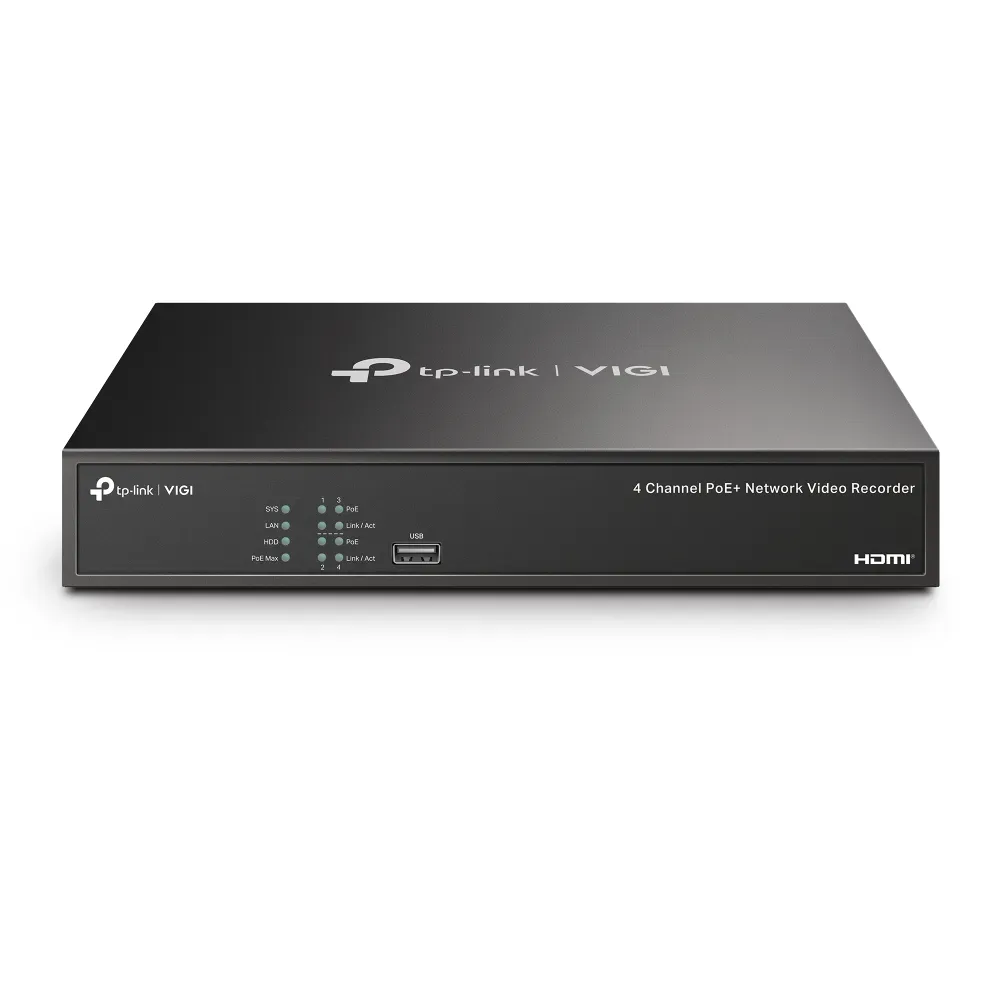 TP-Link – 4 Channel PoE Network Video Recorder – VIGI NVR1004H-4P TP-Link – 4 Channel PoE Network Video Recorder – VIGI NVR1004H-4P