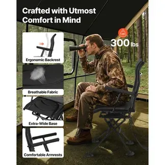VEVOR Faltstuhl Campingstuhl Anglerstuhl mit Armlehnen & einstellbarem Tragegurt & Stahlrahmen Klappstuhl Gartenstuhl (136 kg belastbar) 360° geräuschlos drehbar, für Picknick Garten Outdoor VEVOR Faltstuhl Campingstuhl Anglerstuhl mit Armlehnen & einstellbarem Tragegurt & Stahlrahmen Klappstuhl Gartenstuhl (136 kg belastbar) 360° geräuschlos drehbar, für Picknick Garten Outdoor