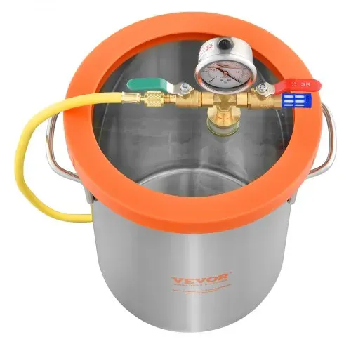 VEVOR 11,4 L Vakuumkammer Edelstahl Vakuum Entgasungskammer (Durchmesser 23 cm, Höhe 27 cm) Unterdruckpumpe Vakuumkammer Ideal zum Stabilisieren von Holz und Entgasen von Silikon, Harz, Polyurethan – Bild 10