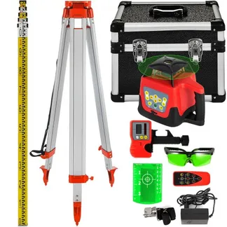 VEVOR Professional Rotationslaser max. Arbeitsbereich 500 m grün, Linienlaser 360 Grad Laser höhenmesser Wasser- und staubdicht Außenbereich Arbeitszeit 20 Stunden mit Stativ & Herrscher Elektrik VEVOR Professional Rotationslaser max. Arbeitsbereich 500 m grün, Linienlaser 360 Grad Laser höhenmesser Wasser- und staubdicht Außenbereich Arbeitszeit 20 Stunden mit Stativ & Herrscher Elektrik