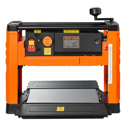 VEVOR Dickenhobel, 2 Gang, 330 mm breiter Arbeitstisch, Hobelmaschine, drei Klingen, 2000 W, 23500 U/min, leistungsstarker Motor, Doppelrollen, Überrollschutz, Holzbearbeitung für Hart- & Weichholz – Bild 10