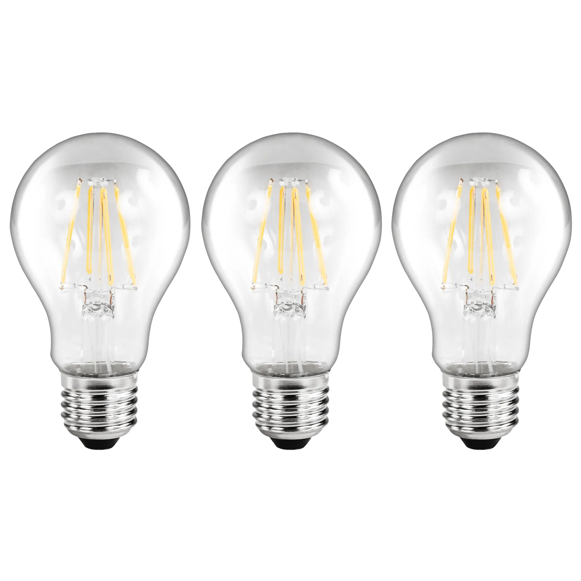 LED Filament Set McShine, 3x Glühlampe, E27, 6W, 670lm, warmweiß, klar LED Filament Set McShine, 3x Glühlampe, E27, 6W, 670lm, warmweiß, klar