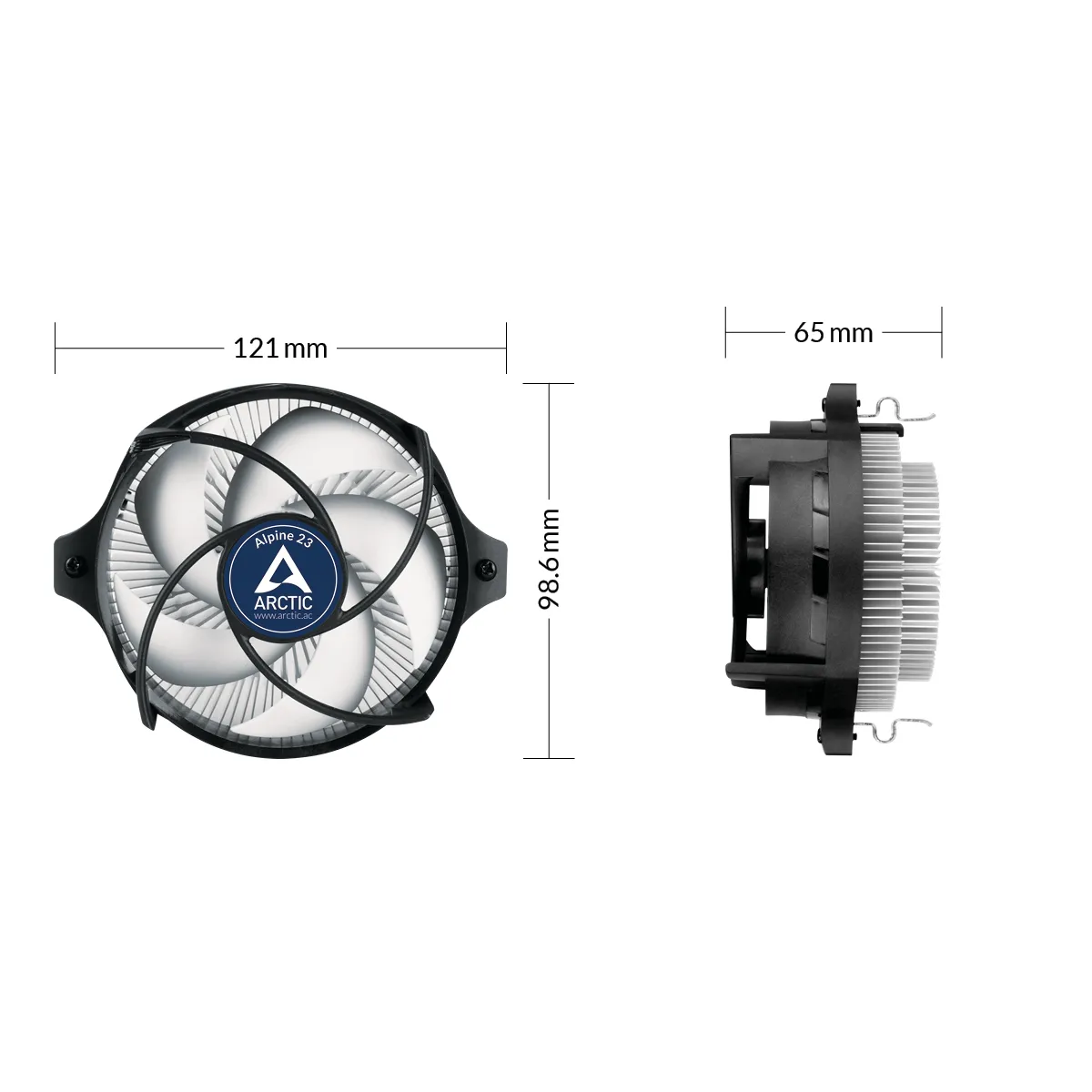 ARCTIC Alpine 23 - Compact AMD CPU-Cooler Prozessor Luftkühlung 9 cm Aluminium, Schwarz 1 Stück(e) – Bild 6