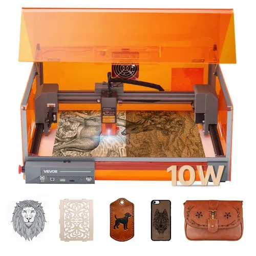 VEVOR Lasergravierer, 10 W, Lasergravur- & Schneidemaschine mit Gehäuse, Laserschneider, Graviermaschine, 300×300 mm Arbeitsbereich, 7000 mm/min, für Holz, Leder, Glas, bestimmte Metalle, Klasse 1 VEVOR Lasergravierer, 10 W, Lasergravur- & Schneidemaschine mit Gehäuse, Laserschneider, Graviermaschine, 300×300 mm Arbeitsbereich, 7000 mm/min, für Holz, Leder, Glas, bestimmte Metalle, Klasse 1
