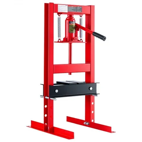 VEVOR Hydraulische Werkstattpresse 6 t H-Rahmen aus Kohlenstoffstahl Rot, 4 Höhenstufen 50–230 mm, Hydraulikpresse mit Beweglicher Pressplatte und Rutschfestem Griff, zum Biegen Richten Pressen – Bild 9