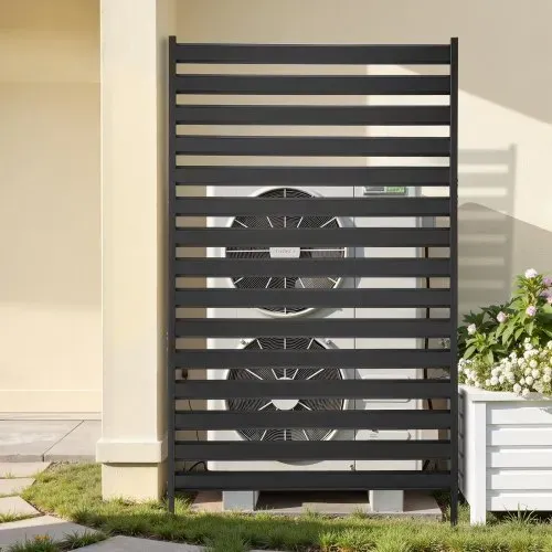 VEVOR Paravent 95,5x183 cm, Raumteiler aus Metall, Trennwand mit Erdspieße, Sichtschutz, Raumtrenner, Dekorative Sichtschutzwand, Ideal für Garten, Terrasse, Hof, Balkon, Schwarz – Bild 7