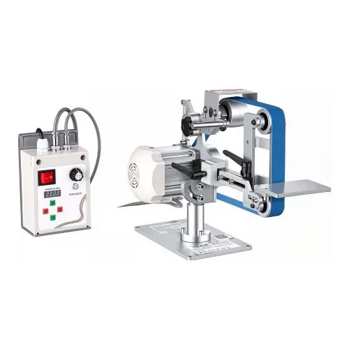 VEVOR Bandschleifmaschine 550 W, Bandschleifer mit 3 Stk. 762x25,4 mm Schleifbändern, 200-5000 U/min Verstellbarer Bandpolierer mit Dualmodi & Max. 21 m/s Bandgeschwindigkeit für Metallbearbeitung – Bild 9