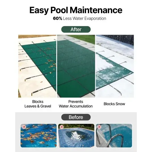 VEVOR Rechteckige Schwimmbadabdeckung 5,5X10,9M für alle Arten von Pools wie Haus, Garten, Hotel, Technik, um Ihren Pool besser zu schützen Grün Winter Outdoor geeignet – Bild 4
