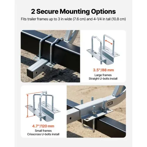 VEVOR Bootsanhängerführung 775 mm / 1205 mm, 0-10 cm Einstellbare Breite, Anhängerführung aus Hochfestem Stahl mit PVC-Rohren, Passend für Skiboote Kompakte Fischerboote Kleine Segelboote – Bild 5