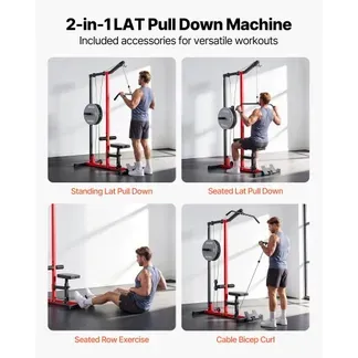 VEVOR Latzugstation, 2-in-1 Latzugturm, ca. 227 kg Belastbare Gewichtsauflage, Kraftstation mit Latzugstange, Krafttraining für Rücken Arme Schultern, Latzugmaschine für Fitnesscenter Zuhause, Schwarz VEVOR Latzugstation, 2-in-1 Latzugturm, ca. 227 kg Belastbare Gewichtsauflage, Kraftstation mit Latzugstange, Krafttraining für Rücken Arme Schultern, Latzugmaschine für Fitnesscenter Zuhause, Schwarz