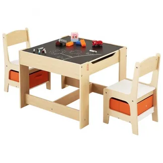 VEVOR Kindertisch mit 2 Stühlen & Stoffaufbewahrungsbox unter den Stühlen, Maltisch Set zum Lesen Lernen Zeichnen Schreiben, Kindersitzgruppe Kindertagesstätte, Basteltisch Spieltisch Schreibtisch VEVOR Kindertisch mit 2 Stühlen & Stoffaufbewahrungsbox unter den Stühlen, Maltisch Set zum Lesen Lernen Zeichnen Schreiben, Kindersitzgruppe Kindertagesstätte, Basteltisch Spieltisch Schreibtisch
