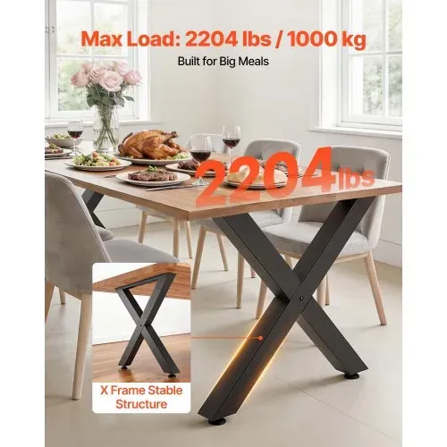 VEVOR Tischkufen 2er-Set 790×750 mm, X-Förmige Tischuntergestell 1000 kg, Tischbeine Kohlenstoffstahl, Möbelfüße, Tischgestell, Tischfüße für Schreibtische, Couchtische, Esstische, Schwarz VEVOR Tischkufen 2er-Set 790×750 mm, X-Förmige Tischuntergestell 1000 kg, Tischbeine Kohlenstoffstahl, Möbelfüße, Tischgestell, Tischfüße für Schreibtische, Couchtische, Esstische, Schwarz