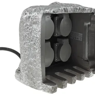 Gartensteckdose „Stone“, 4-fach 250V/16A, IP44, inkl. 5m Zuleitung Gartensteckdose „Stone“, 4-fach 250V/16A, IP44, inkl. 5m Zuleitung