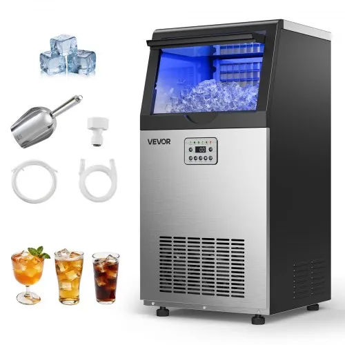 VEVOR Kommerzielle Eismaschine 45 kg/24 h, Eiswürfelbereiter mit 14 kg Eisvorratskapazität, Eiswürfelmaschine aus Edelstahl mit LED-Anzeige und Selbstreinigung, Ideal für Restaurant, Café und Bar VEVOR Kommerzielle Eismaschine 45 kg/24 h, Eiswürfelbereiter mit 14 kg Eisvorratskapazität, Eiswürfelmaschine aus Edelstahl mit LED-Anzeige und Selbstreinigung, Ideal für Restaurant, Café und Bar