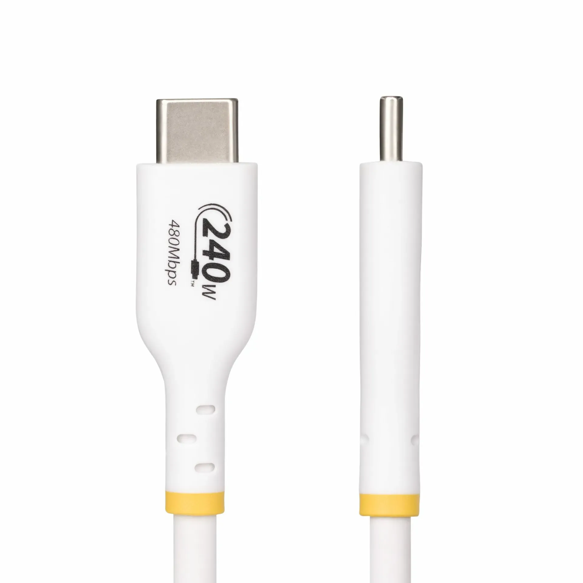 StarTech.com 1m USB-C-Ladekabel, Laden und Synchronisieren, 240W (5A) Power Delivery EPR, USB 2.0 Laptop-Ladekabel, USB-IF-zertifiziert, TPE-Mantel, Weiß - USB C Ladekabel – Bild 3