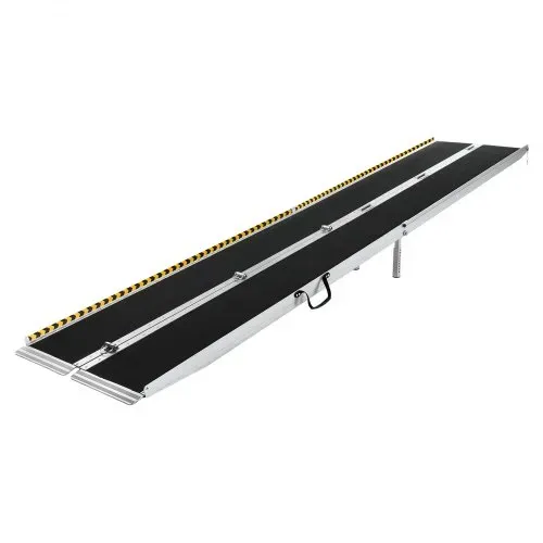 VEVOR Rollstuhlrampe Faltbar 3640x735mm, 362,9kg Belastbare Schwellenrampe mit Rutschfester Oberfläche & 158-278mm Verstellbaren Stützfüßen, Tragbare Auffahrrampe für Rollstuhl Türschwelle Bordsteine – Bild 9