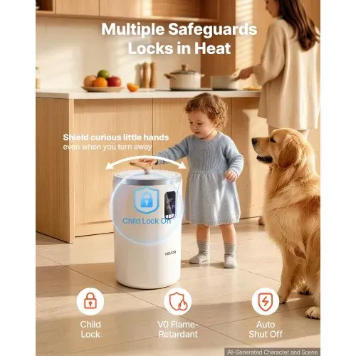 VEVOR Handtuchwärmer Eimer Wärmegerät 20 L mit LED-Anzeige & Einstellung (Timer & Temperatur) & Sicherheitsschloss, Towel Warmer für Badezimmer Waschküche Boden, zum Wärmen von Decken, Pyjamas – Bild 2
