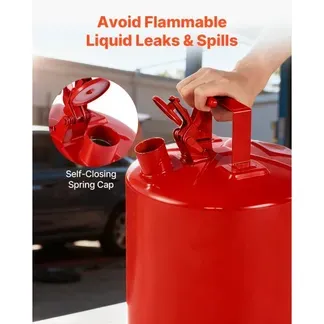 VEVOR Sicherheitskanister, 19 L Typ I, Sicherheitsbehälter für Benzin mit Flammensperre, selbstschließendem Deckel & PE-Trichter, ergonomischem Griff, Lagerbehälter für brennbare Stoffe, Rot VEVOR Sicherheitskanister, 19 L Typ I, Sicherheitsbehälter für Benzin mit Flammensperre, selbstschließendem Deckel & PE-Trichter, ergonomischem Griff, Lagerbehälter für brennbare Stoffe, Rot