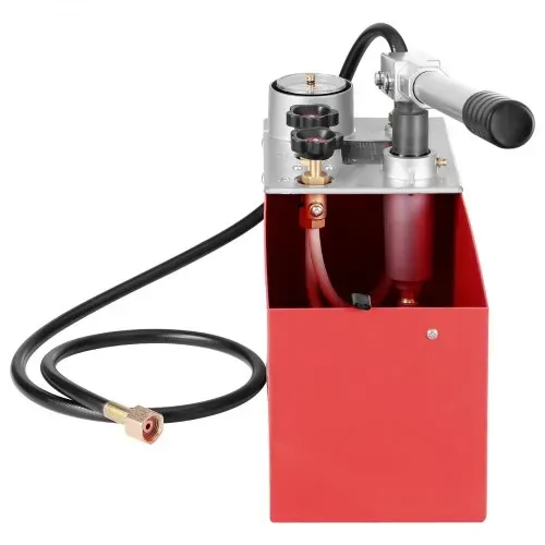 VEVOR Abdrückpumpe, max. 25 Bar, manuelles hydraulisches Wasserdruckprüfer-Set mit Doppelventil und Manometer, 10-L-Wassertank, 1,4-m-Schlauch mit 1,27 cm Außengewindeanschluss für Rohrleitungen – Bild 9