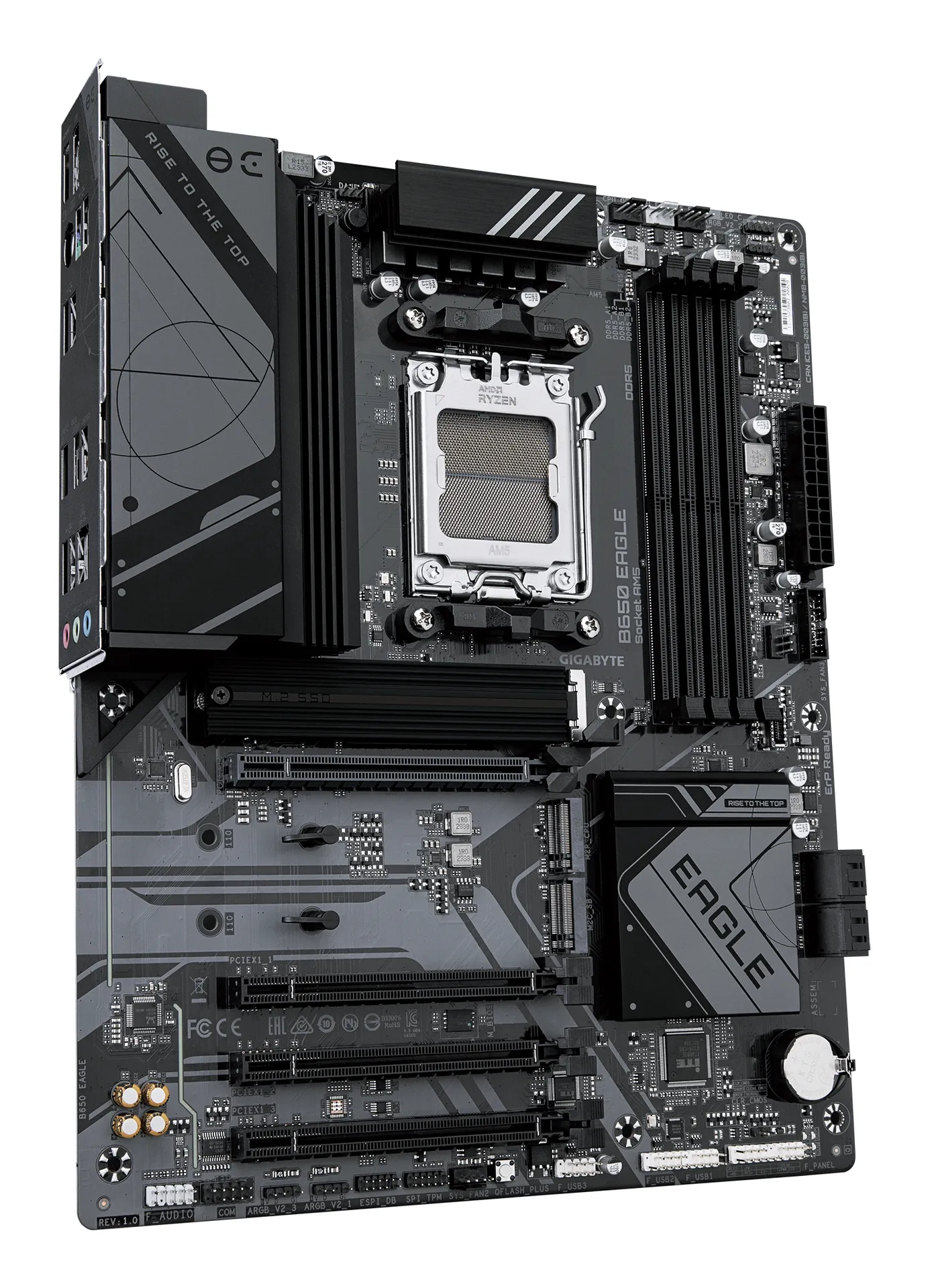 GIGABYTE B650 EAGLE Mainboard - AMD Ryzen 9000er-Serie, 12+2+2 Phasen VRM, bis zu 7600 MHz DDR5 (OC), 1xPCIe 5.0 + 2xPCIe 4.0 M.2, GbE LAN, USB 3.2 Gen 2 – Bild 3