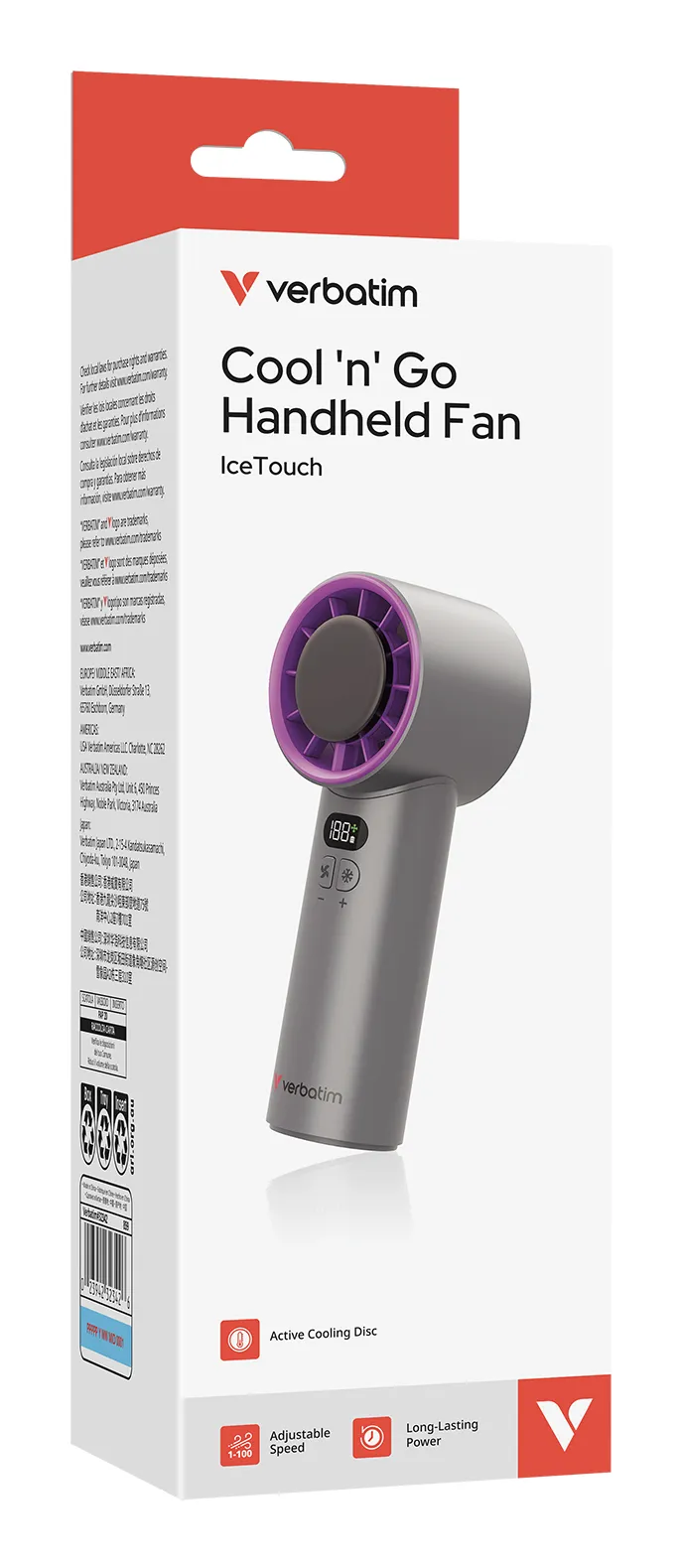 Verbatim Cool 'n' Go Ice Touch Grau, Violett Handventilator – Bild 5