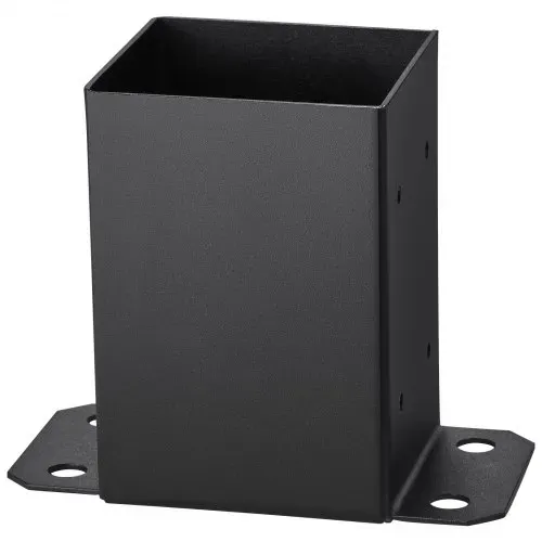 VEVOR 4x4 Pfostenträger 10 Stk., innere Größe 91,44 x 91,44 mm Pfostenträger, schwere pulverbeschichtete Pfostenanker, mattschwarze Holzpfostenträger für Pavillon, Terrassengeländer, Deckgrundplatte – Bild 9