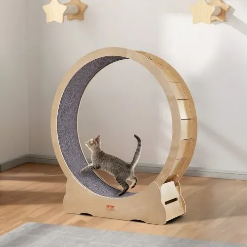 VEVOR Katzenlaufrad 1320x340x1415mm Laufrad Katzen aus Birken-& Pappelsperrholz Katzenrad Geräuscharm Abnehmbare Innenmatte Cat Wheel Geeignet für Katzen mit einem Gewicht von 8kg bis 14kg – Bild 7