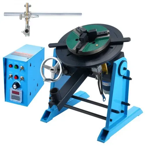 VEVOR Schweißdrehtisch 80 W Schweißpositionierer 1-12 U/min Manipulator 30 kg(Horizontal)/15 kg(vertikal) Drehtisch 0–90° Neigungswinkel KD200-Dreibackenfutter zum Schneiden, Schleifen, Montieren – Bild 10