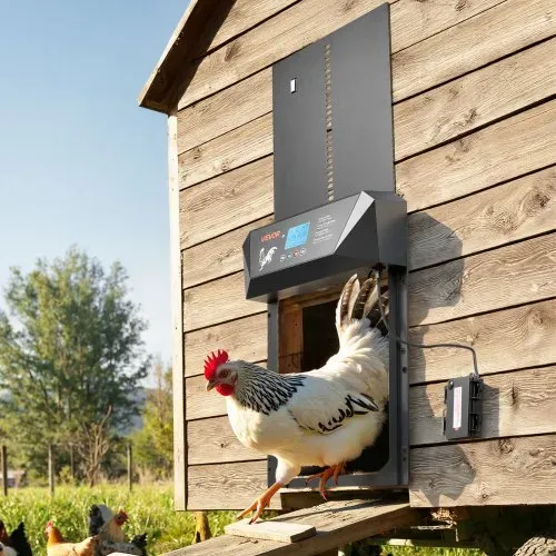VEVOR Automatische Hühnerklappe, Hühnertür mit LCD-Display, Lichtsensor, Timer, manueller Einstellung, Einklemmschutz, Hühnerstalltür, Hühnerauslauf-Toröffner für Bauernhof, 405x305x68 mm – Bild 7