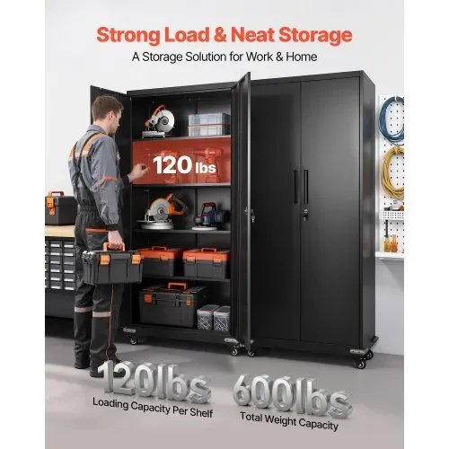 VEVOR Aktenschrank, 184,5 cm Metallschrank mit 4 Verstellbaren Einlegeböden, 2 Magnettüren & 2 Schlüsseln, Werkzeugschrank zur Aufbewahrung von Werkzeugen für Speisekammer, Lager, Keller, Büro VEVOR Aktenschrank, 184,5 cm Metallschrank mit 4 Verstellbaren Einlegeböden, 2 Magnettüren & 2 Schlüsseln, Werkzeugschrank zur Aufbewahrung von Werkzeugen für Speisekammer, Lager, Keller, Büro