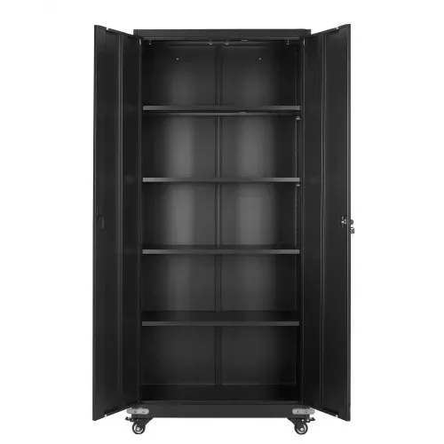 VEVOR Aktenschrank, 184,5 cm Metallschrank mit 4 Verstellbaren Einlegeböden, 2 Magnettüren & 2 Schlüsseln, Werkzeugschrank zur Aufbewahrung von Werkzeugen für Speisekammer, Lager, Keller, Büro – Bild 10