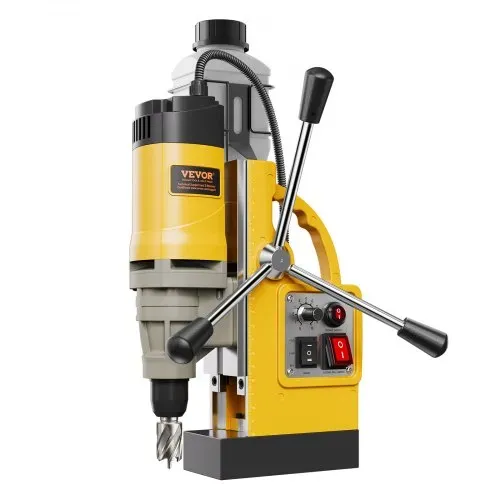 VEVOR Magnetbohrmaschine Kernbohrmaschine 1400 W φ50 mm, 12800 N tragbare elektrische Magnetbohrmaschine mit 6 Kernbohrern, 650 U/min Bohrmaschine für Metalloberflächen Industrie Heimwerker Gelb – Bild 10