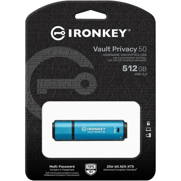 Kingston Technology IronKey 512GB Vault Privacy 50 AES-256 verschlüsselter, FIPS 197 – Bild 3
