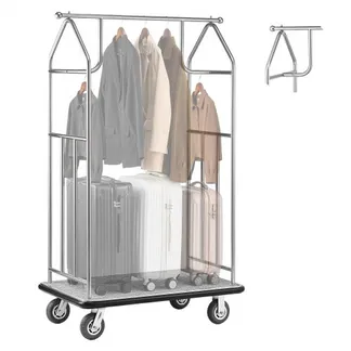 VEVOR Hotelgepäckwagen, 362 kg Tragkraft, Edelstahl-Gepäckwagen, Kofferwagen, Pagenwagen mit grauem Teppichboden und 15 cm großen Gummirädern, ideal für Hotels, Eigentumswohnungen, Resorts, Silber VEVOR Hotelgepäckwagen, 362 kg Tragkraft, Edelstahl-Gepäckwagen, Kofferwagen, Pagenwagen mit grauem Teppichboden und 15 cm großen Gummirädern, ideal für Hotels, Eigentumswohnungen, Resorts, Silber
