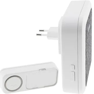 Funk Türklingel „Orchestra“ Steckdosenv. bis 150m, 52 Melodien, Taster IP55 Funk Türklingel „Orchestra“ Steckdosenv. bis 150m, 52 Melodien, Taster IP55