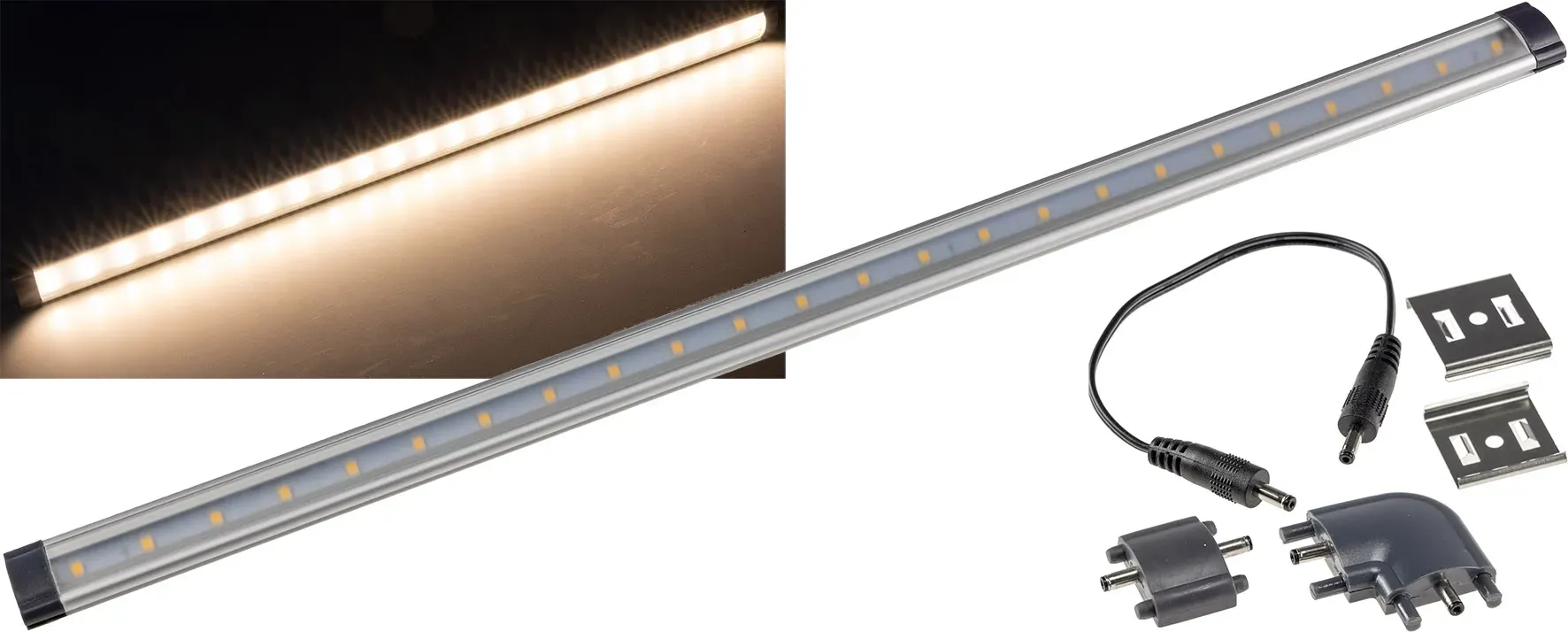 LED Unterbauleuchte „CT-FL50“ 50cm 533lm, 5 Watt, 3000K / warmweiß LED Unterbauleuchte „CT-FL50“ 50cm 533lm, 5 Watt, 3000K / warmweiß