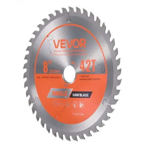 VEVOR Kreissägeblatt (203 mm φ & 42 scharfe Zähne & 2,2 mm Dicke) ideal für Sperrholz OSB Hartholz, kompatibel mit Kreissäge, Sägeblatt aus Legierung mit geräuschreduzierenden Wärmeabzügen – Bild 9