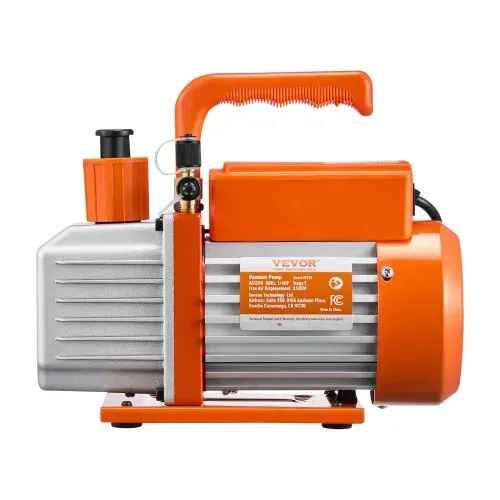 VEVOR Vakuumpumpe, 3,5 CFM, HVAC 1-stufige Drehschieber-Vakuumpumpe, für R134a R22 R410a Systeme, Auto-AC-Vakuumpumpen-Kit mit Ölflasche, für die Wartung von Auto-Klimaanlagen und Harzentgasung – Bild 9