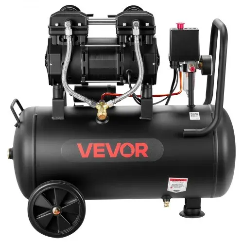 VEVOR 1,5 KW Druckluftkompressor, Ölfreier Kompressor mit 30 L Lufttank, Flüsterkompressor mit 126 L/min bei 6,2 bar & Max. 8 bar, Tragbarer Luftkompressor mit Rädern & Griff für Werkstatt Heimwerker – Bild 8